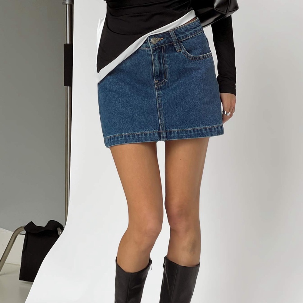 Princess Polly Blue Denim Mini Skirt